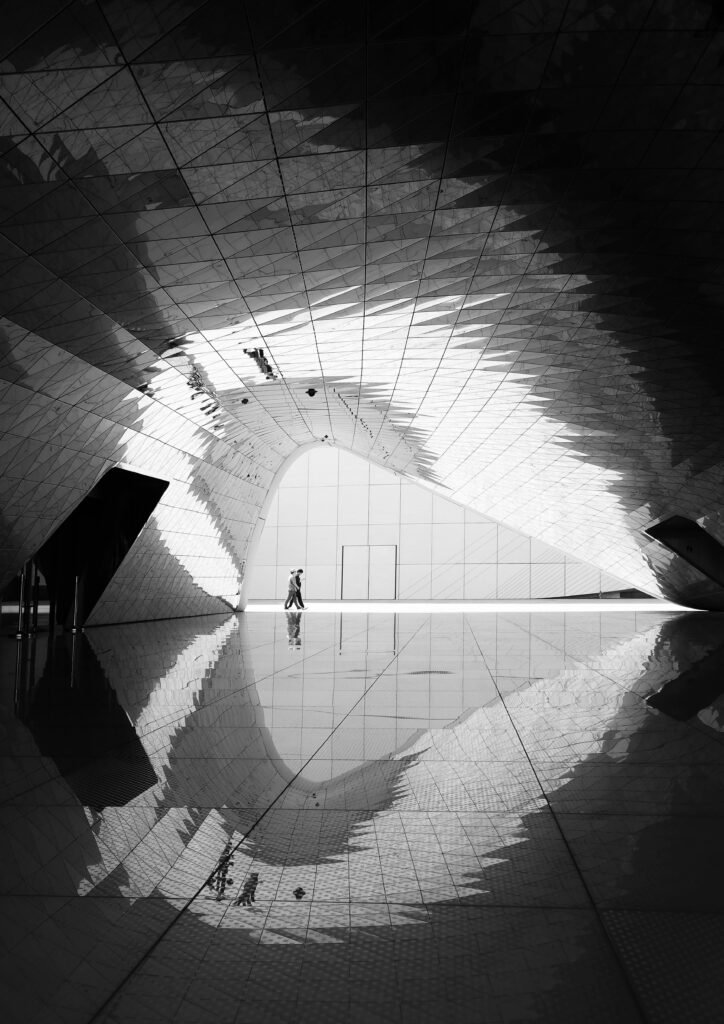 Foto de arquitectura en blanco y negro